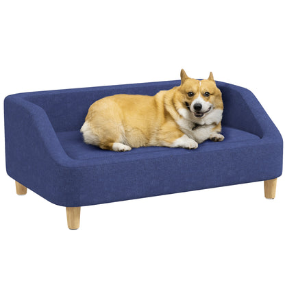 PawHut Dog Sofa Bed, Cat Sofa, Dog Couch w/ Soft Cushion, Removable and Washable Cover, for Small, Medium and Large Dogs, 95 x 63 x 39cm - Blue