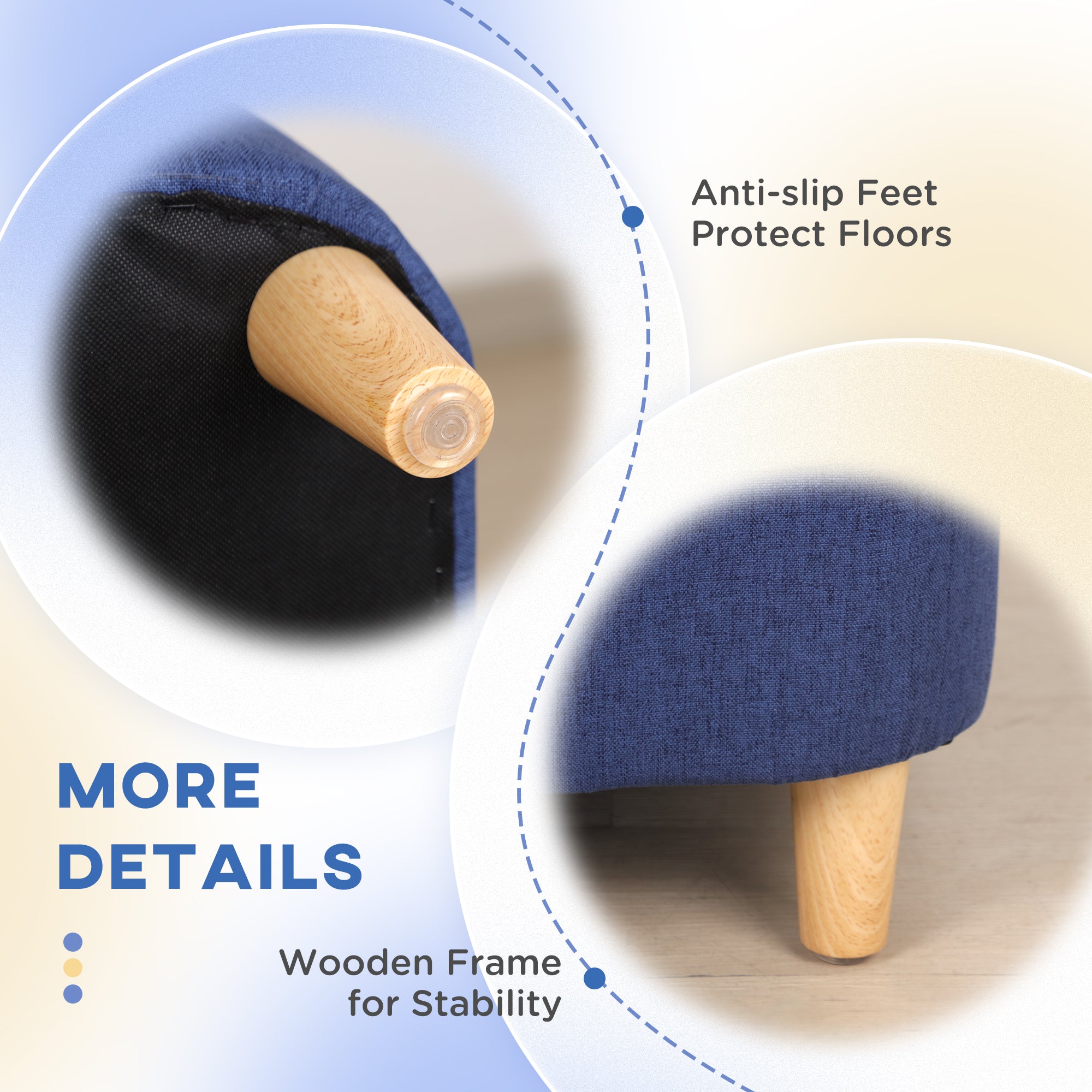 PawHut Dog Sofa Bed, Cat Sofa, Dog Couch w/ Soft Cushion, Removable and Washable Cover, for Small, Medium and Large Dogs, 95 x 63 x 39cm - Blue
