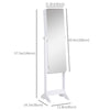 HOMCOM Freestanding Mirrored Jewelry Cabinet, LED Lighted Jewelry Armoire, Storage Organizer with Stand, Angle Adjustable, White