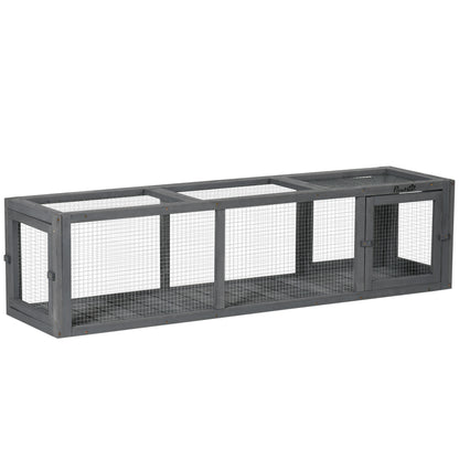 PawHut 59" Long Cat Tunnel, Cat shelter L- Shape with Extendable Design, Cat Enclosure for Indoor/Outdoor Use with Weather Protection, Removable Door, Lead Grey