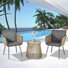 Outsunny 3 Pieces Wicker Patio Furniture Set, Rattan Bistro Set with Coffee Table and Cushions, Outdoor Conversation Set for Garden, Porch, Balcony, Grey
