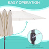Outsunny 15ft Double-sided Patio Umbrella with Twin Canopy, Extra Large Outdoor Parasol with Crank for Pool, Deck, Market, Beige