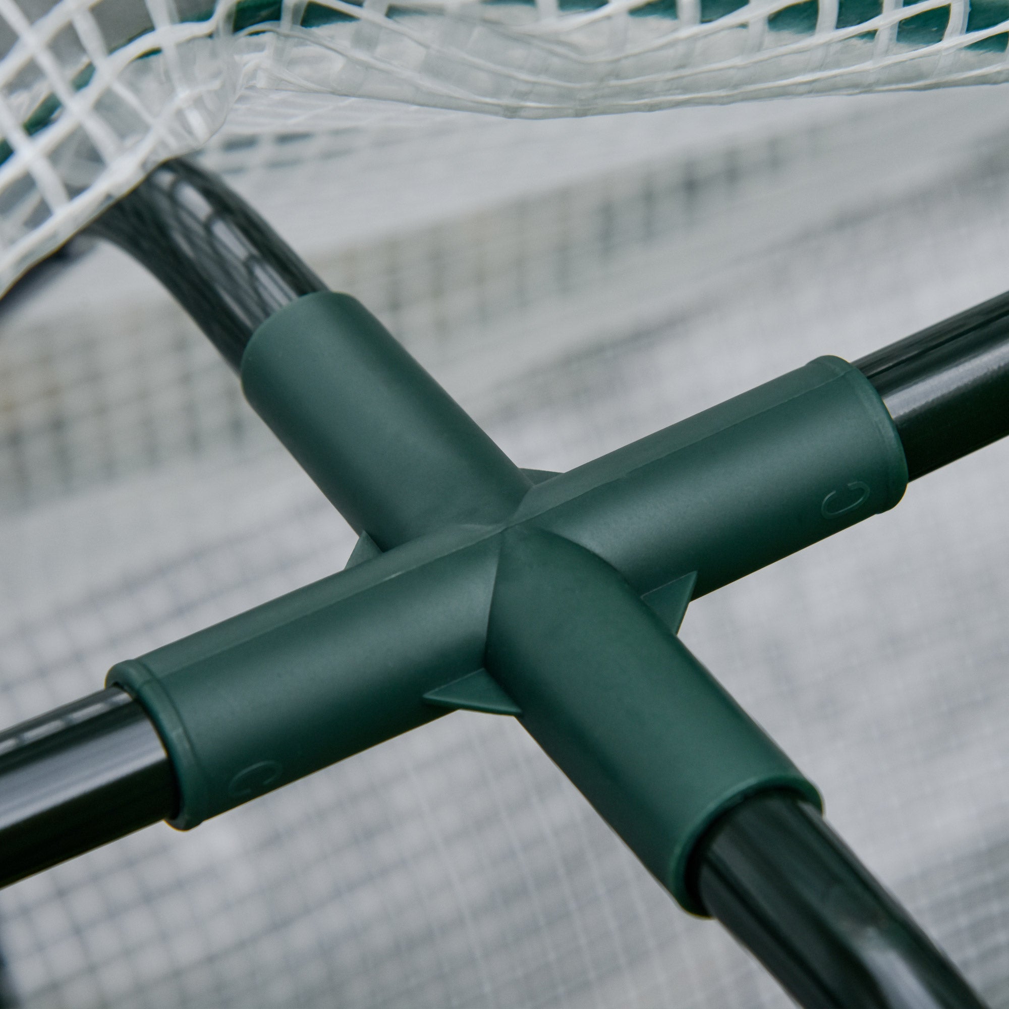 Outsunny Raised Garden Bed with PE Greenhouse Cover Outdoor Elevated Wood Planter Box for Herbs and Vegetables, Use for Patio, Backyard, Balcony, 48 x 22 x 46 inch, Natural