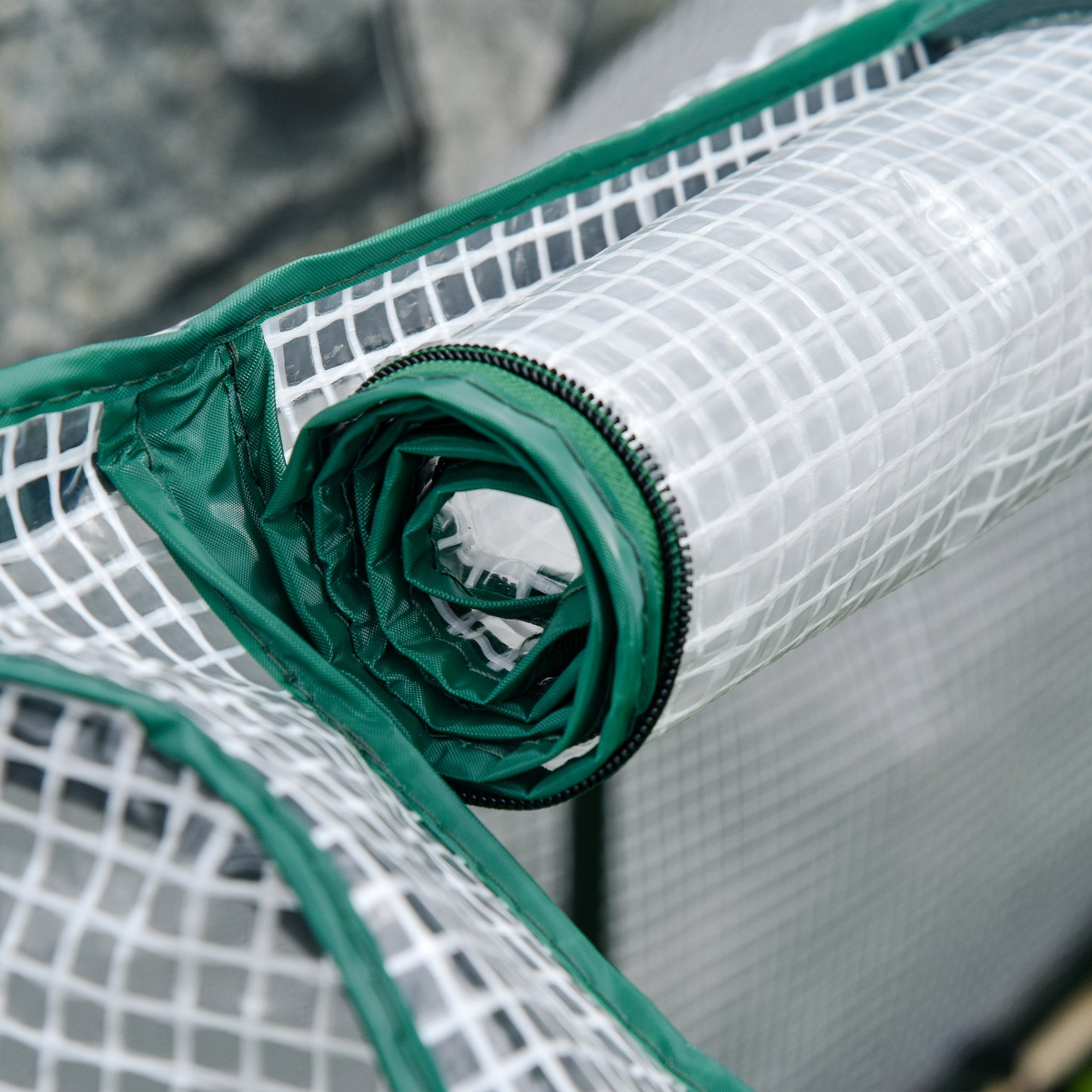 Outsunny Raised Garden Bed with PE Greenhouse Cover Outdoor Elevated Wood Planter Box for Herbs and Vegetables, Use for Patio, Backyard, Balcony, 48 x 22 x 46 inch, Natural