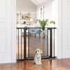 PawHut 29.5"-40.6" Metal Pet Gate, w/ Auto Closing Door, Double Locking, Dog Gate for Doorways, Stairs, Hallways, Indoor/Outdoor, Black