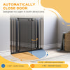 PawHut 29.5"-40.6" Metal Pet Gate, w/ Auto Closing Door, Double Locking, Dog Gate for Doorways, Stairs, Hallways, Indoor/Outdoor, Black