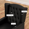 HOMCOM Faux Leather Accent Chair, Upholstered Wingback Armchair, Modern Button Tufted Living Room Chair with Thick Padding, Black