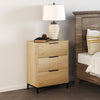 HOMCOM Dresser for Bedroom, 3 Drawer Dresser Tower, Tall Chest of Drawers, Storage Organizer Cabinet for Hallway, Entryway, Closet, Natural Wood Grain