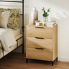 HOMCOM Dresser for Bedroom, 3 Drawer Dresser Tower, Tall Chest of Drawers, Storage Organizer Cabinet for Hallway, Entryway, Closet, Natural Wood Grain