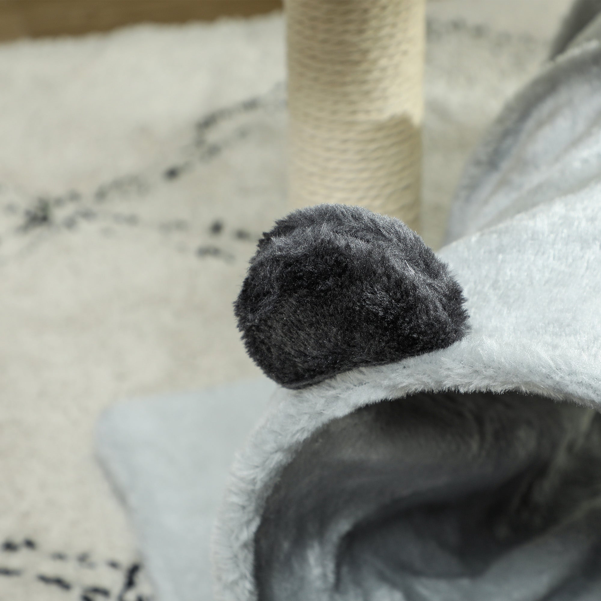 PawHut Cat Tree for Indoor Cats, 47cm Cat Tower with Scratching Post, Cat Bed, Cat Tunnel, Toy Ball, Cute Cat Tree Tower for Kittens and Cats, Grey
