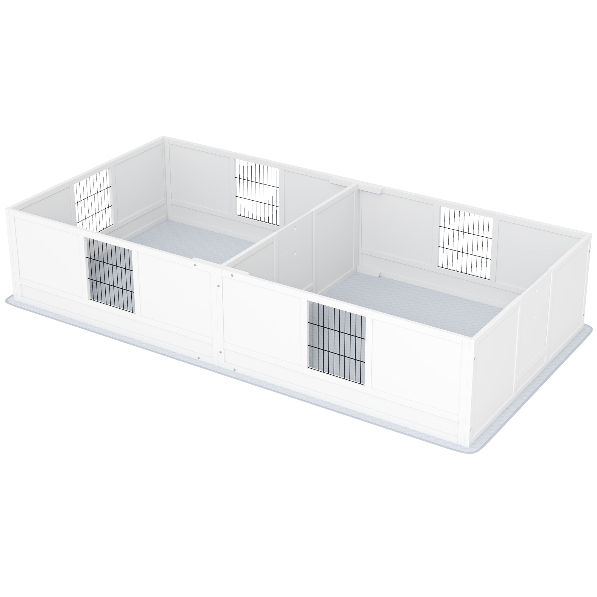 PawHut Whelping Box for Dogs and Puppies, Dog Whelping Box with Waterproof Pee Pad, Adjustable Height Door, for Large Dogs Indoor Use, 96" x 47" x 19"