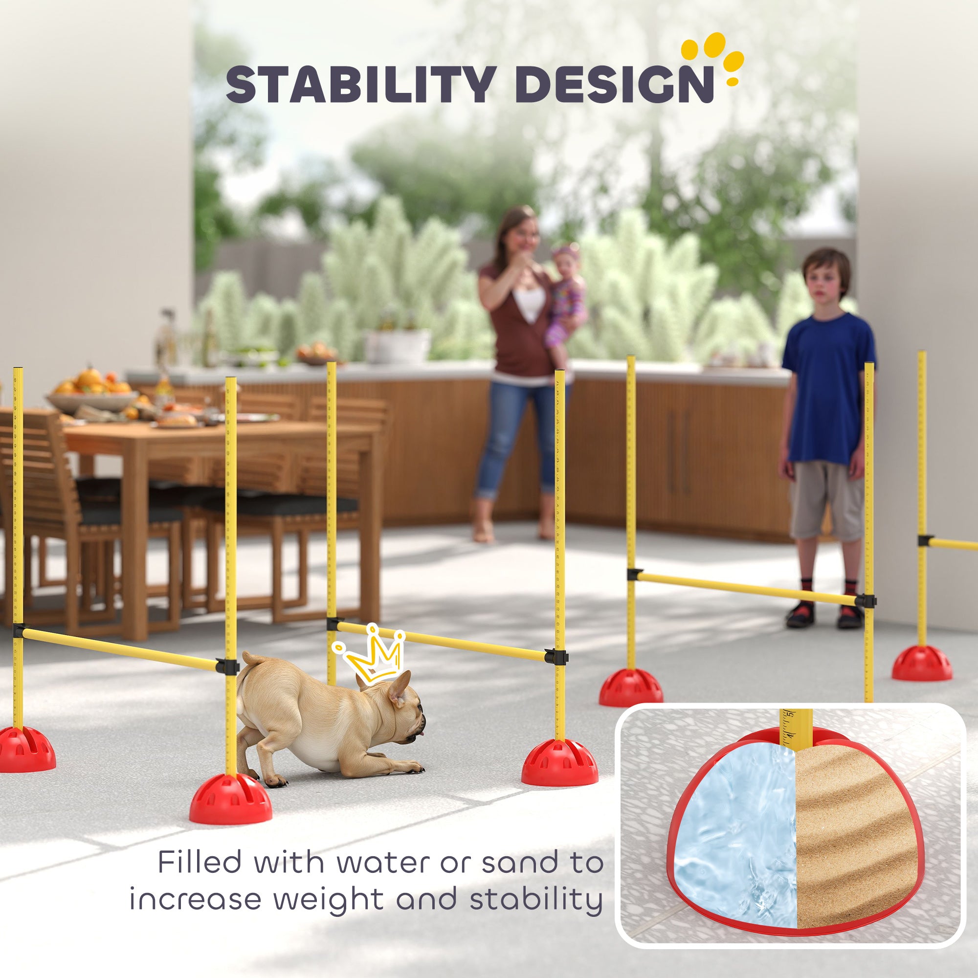 PawHut 4 Piece Agility Training Equipment for Dogs with 4 Height Adjustable Jump Hurdle, Carry Bag, Portable & Easy Assemble Dog Agility Equipment, Outdoor Obstacle Course for Obedience Training