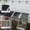 PawHut Wooden Cat Catio, 76"L Walk in Outdoor Cat House with Asphalt Roof, Platforms, Lockable Doors, 3-tier Resting Condo, Observation Window, for 2-3 Cats, Brown