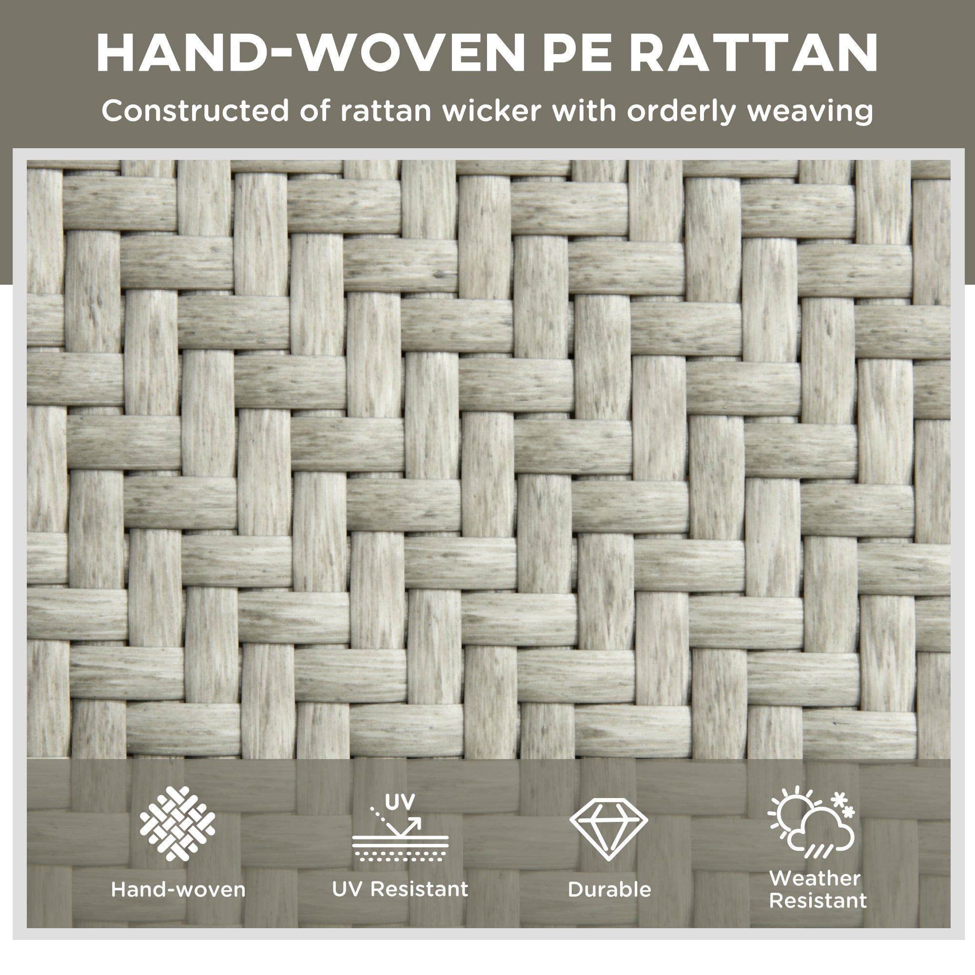 Outsunny Patio Lounger Chair, Outdoor Steel Frame PE Rattan Wicker Sun Lounger w/ 5-Position Backrest and Wheels for Sun Room, Garden, Poolside, Light Grey