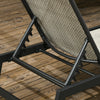 Outsunny Patio Lounger Chair, Outdoor Steel Frame PE Rattan Wicker Sun Lounger w/ 5-Position Backrest and Wheels for Sun Room, Garden, Poolside, Light Grey