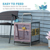 PawHut Bird Travel Carrier Cage for Parrots Conures African Grey Cockatiel Parakeets with Stand Perch, Stainless Steel Bowls, Pull Out Tray, Black