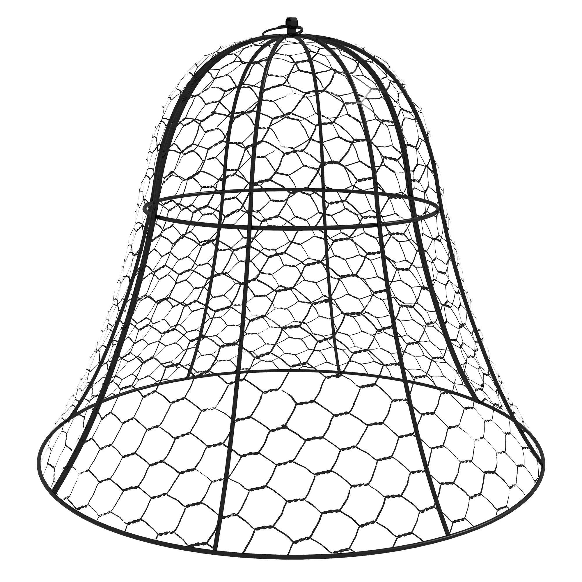 Outsunny Garden Chicken Wire Cloche, 16" x 13" Stackable Plant Protector from Animals, 12 Pack Metal Crop Cage to Keep Animals Out, Black