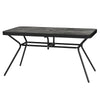 Outsunny 55" x 31.5" x 28" Rectangle Outdoor Dining Table for 6, Patio Table with 1.7" Umbrella Hole, Easy Clean DPC Plastic Tabletop, Steel Frame, for Backyard, Deck, Lawn, Grey