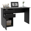 HOMCOM Modern Computer Desk, Home Office Desk for Study, Writing Workstation with Storage Drawer and Cabinet for Living Room, Black