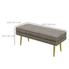 HOMCOM Storage Bench, Velvet-feel Upholstered End of Bed Bench with Gold Tone Legs, Bench with Storage for Living Room, Entryway, Bedroom, Beige