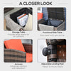 Outsunny 6 Pieces Wicker Patio Furniture Set with Cushions, 7-Seater Rattan Patio Sofa Set with Storage Coffee Table & Side Table, Sectional Outdoor Furniture Set, Orange