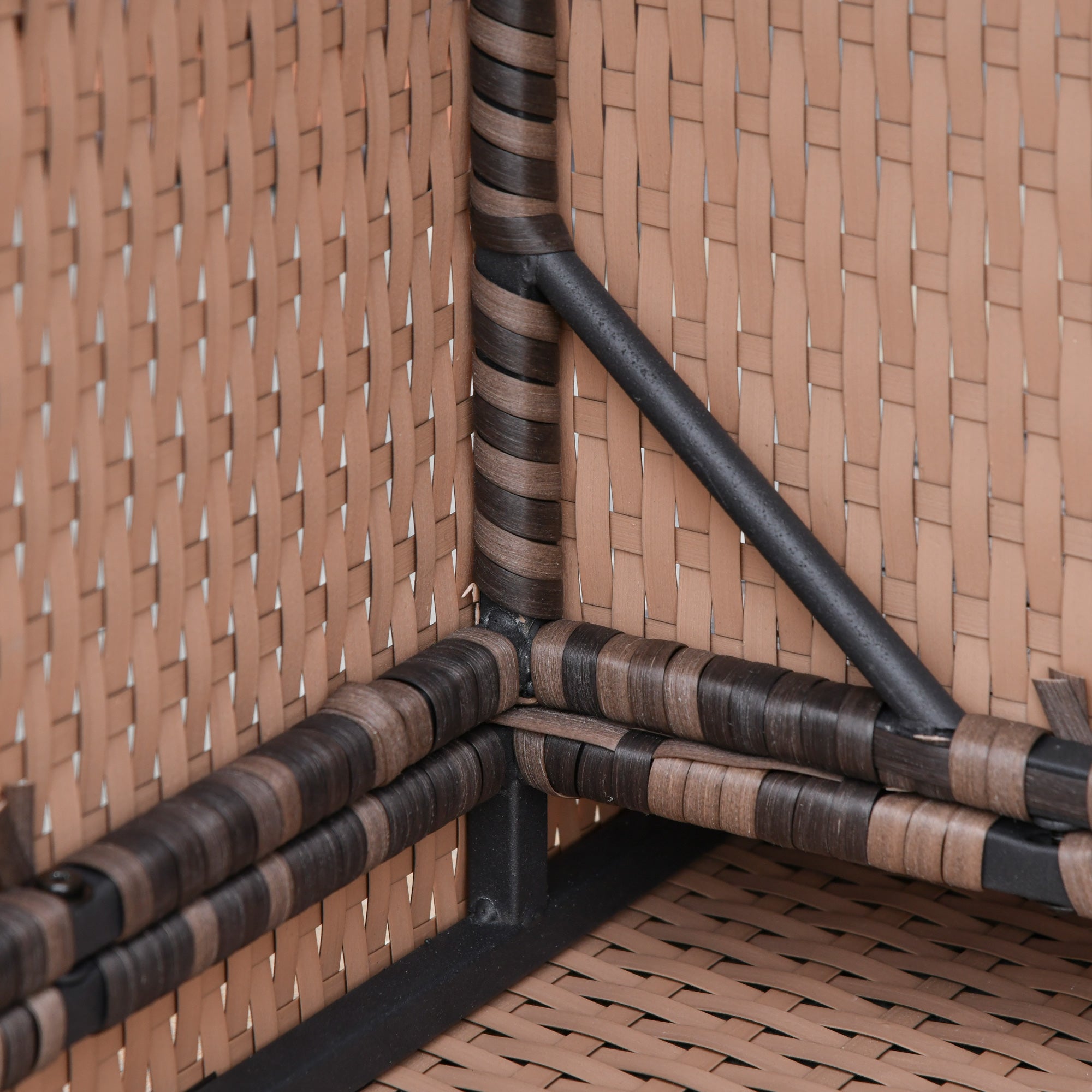 Outsunny 6 Pieces Wicker Patio Furniture Set with Cushions, 7-Seater Rattan Patio Sofa Set with Storage Coffee Table & Side Table, Sectional Outdoor Furniture Set, Orange