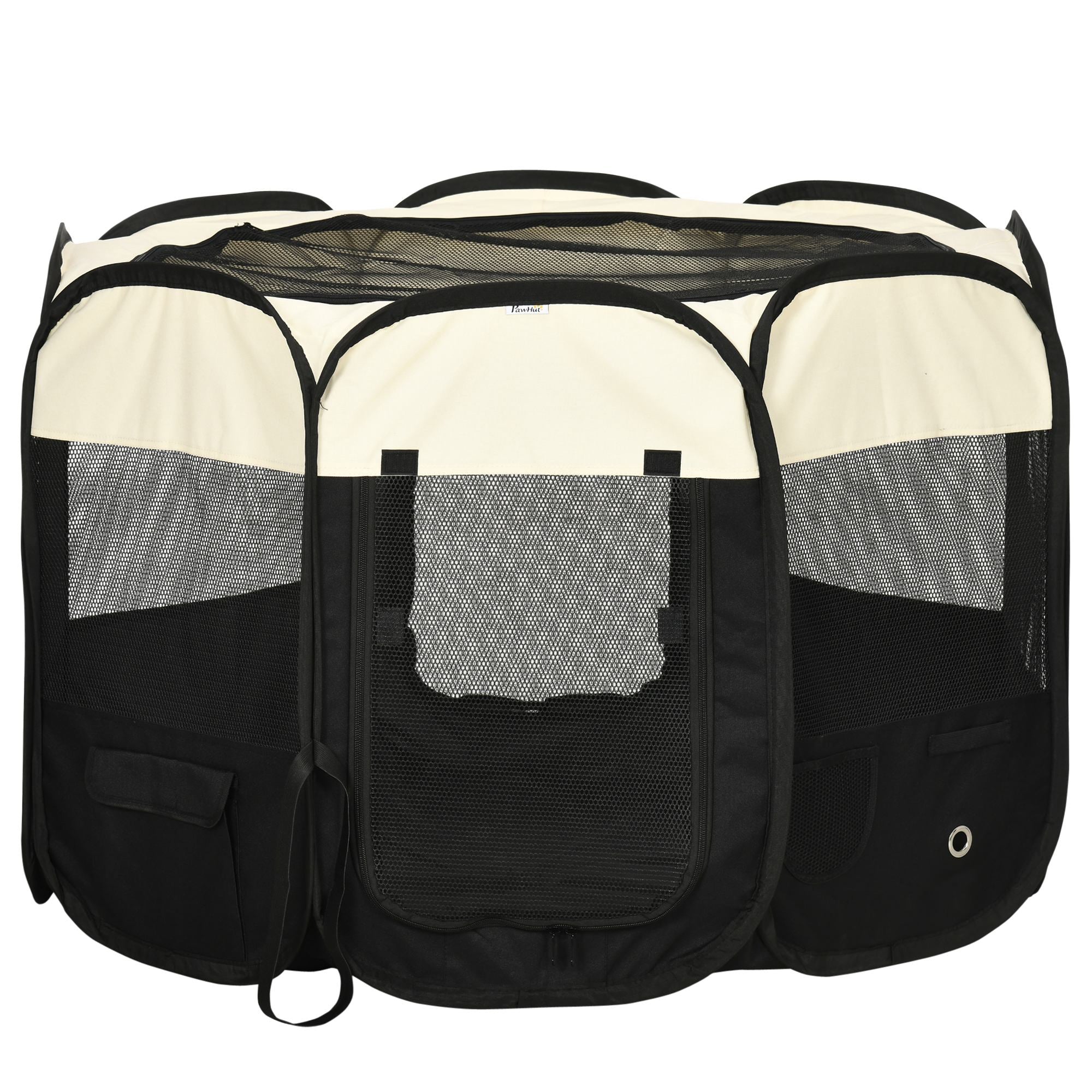 PawHut Fabric Pet Dog Cat Puppy Playpen, Rabbit Guinea Pig Play Pen Portable Foldable, Octagon, L