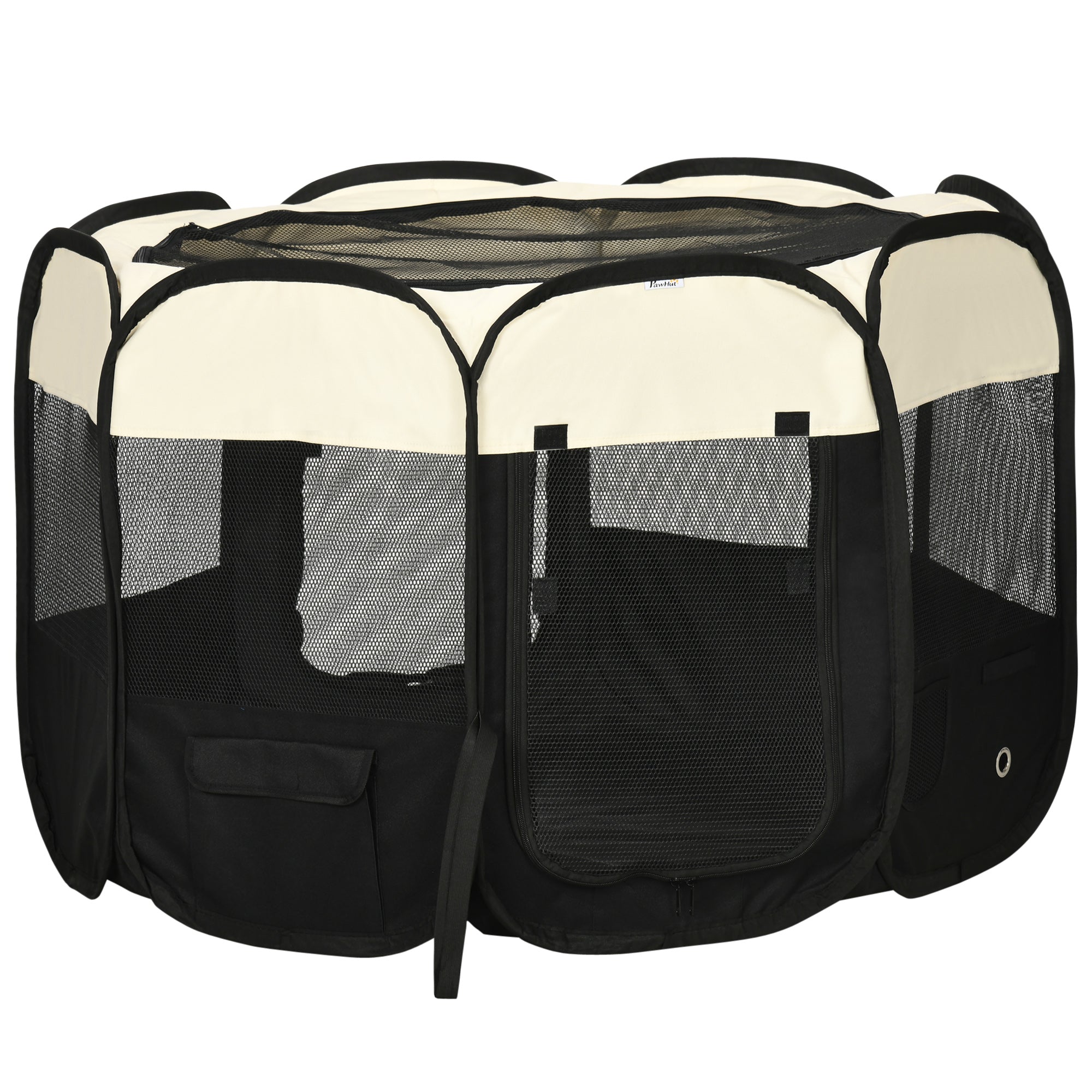PawHut Fabric Pet Dog Cat Puppy Playpen, Rabbit Guinea Pig Play Pen Portable Foldable, Octagon, L