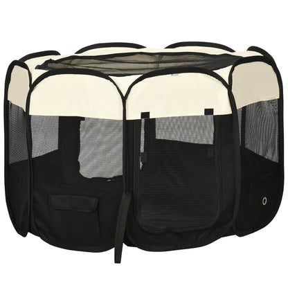 PawHut Fabric Pet Dog Cat Puppy Playpen, Rabbit Guinea Pig Play Pen Portable Foldable, Octagon, L