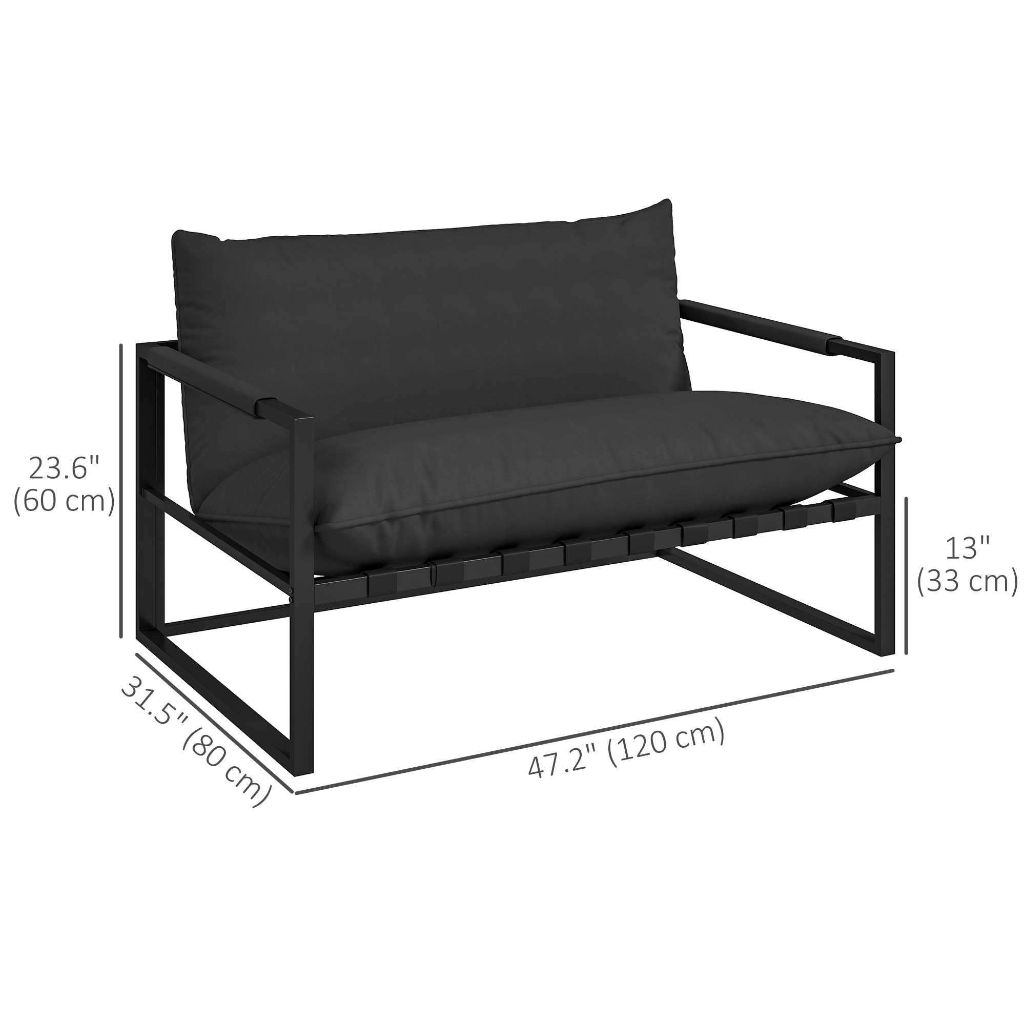 Outsunny 2 Seater Outdoor Sofa, Patio Couch with 4.7