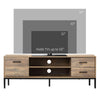 HOMCOM TV Stand for TV up to 50 Inches, TV Cabinet with Door, Open Storage and Drawers, TV Table with Steel Legs, Coffee