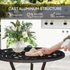 Outsunny 3 Pieces Cast Aluminum Bistro Set, Bistro Table Set Outdoor Patio Furniture Set with Umbrella Hole, Patio Table and Chairs for Garden, Balcony, Porch, Bronze