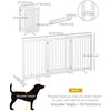 PawHut Free Standing Wooden Pet Gate Indoor Dog Barrier Foldable Step Over Doorway Fence Safety Gate with Open Door Z Shape 3 Panel