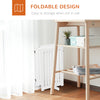 PawHut Free Standing Wooden Pet Gate Indoor Dog Barrier Foldable Step Over Doorway Fence Safety Gate with Open Door Z Shape 3 Panel