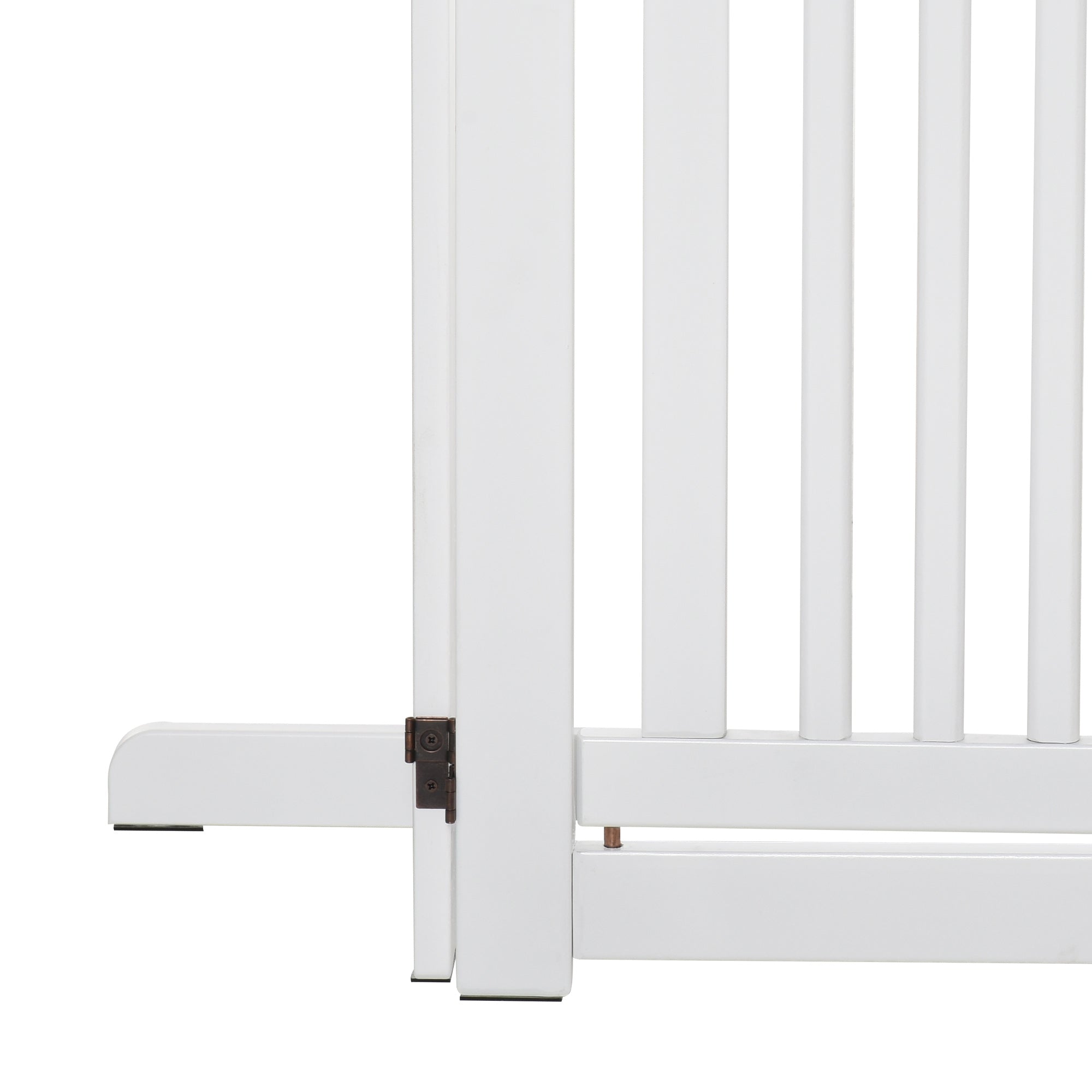 PawHut Free Standing Wooden Pet Gate Indoor Dog Barrier Foldable Step Over Doorway Fence Safety Gate with Open Door Z Shape 3 Panel