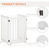 PawHut Free Standing Wooden Pet Gate Indoor Dog Barrier Foldable Step Over Doorway Fence Safety Gate with Open Door Z Shape 3 Panel