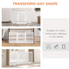PawHut Free Standing Wooden Pet Gate Indoor Dog Barrier Foldable Step Over Doorway Fence Safety Gate with Open Door Z Shape 3 Panel