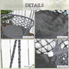 Outsunny Hanging Hammock Chair, Cotton Rope Porch Hammock Swing with Metal Frame and Cushion, Large Macrame Seat for Patio, Garden, Bedroom, Living Room,  Dark Grey