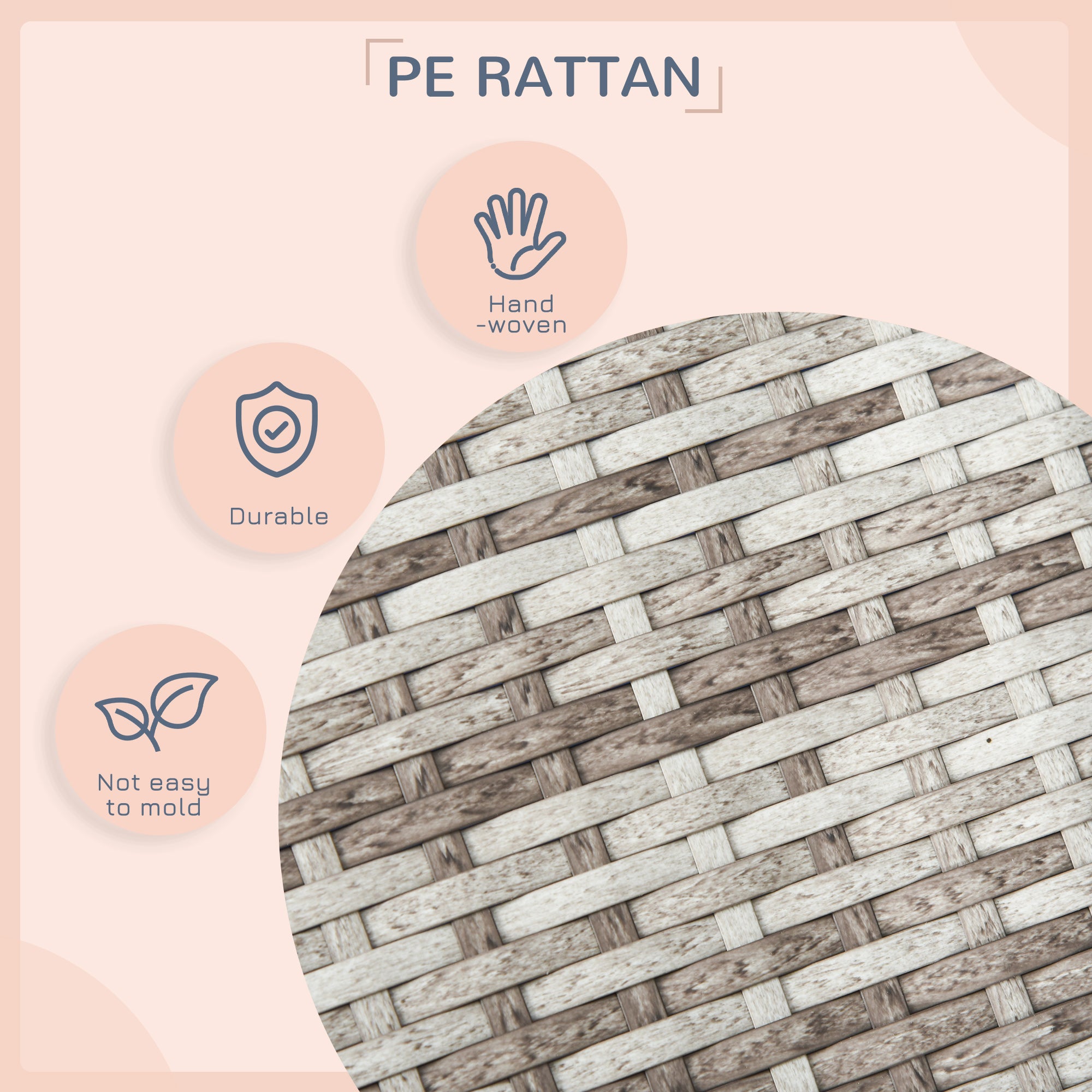 PawHut Elevated Rattan Dog House Outdoor with Canopy, Wicker Dog Bed with Water-Resistant Cushion, for Small and Medium Dogs Dark Blue