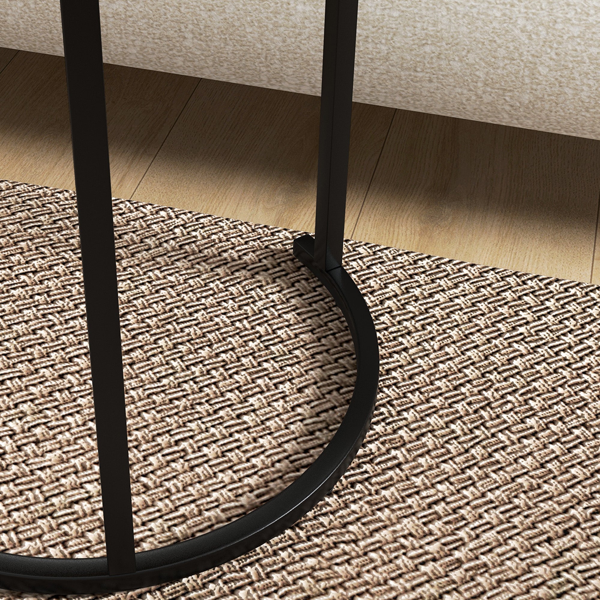 HOMCOM Nesting Tables Set of 3, Round Coffee Table, Modern Stacking Side Tables with Wood Grain Steel Frame for Living Room, Rustic Brown