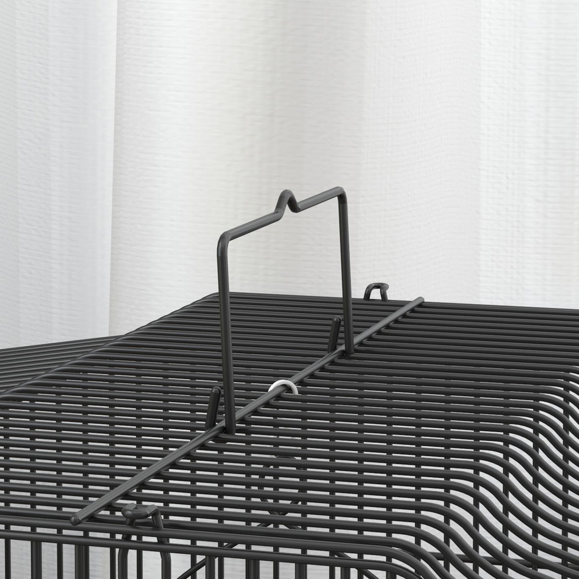 PawHut 23" Bird Cage for Finches, Canaries Budgies, Parrot Cage with Accessories Handle, Black