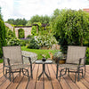 Outsunny 3 Piece Patio Glider Set, Outdoor Gliders with Glass Top Table, Breathable Mesh Seat, or Garden, Country Yard, Porch, Light Mixed Brown