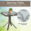 Outsunny 3 Piece Patio Glider Set, Outdoor Gliders with Glass Top Table, Breathable Mesh Seat, or Garden, Country Yard, Porch, Light Mixed Brown