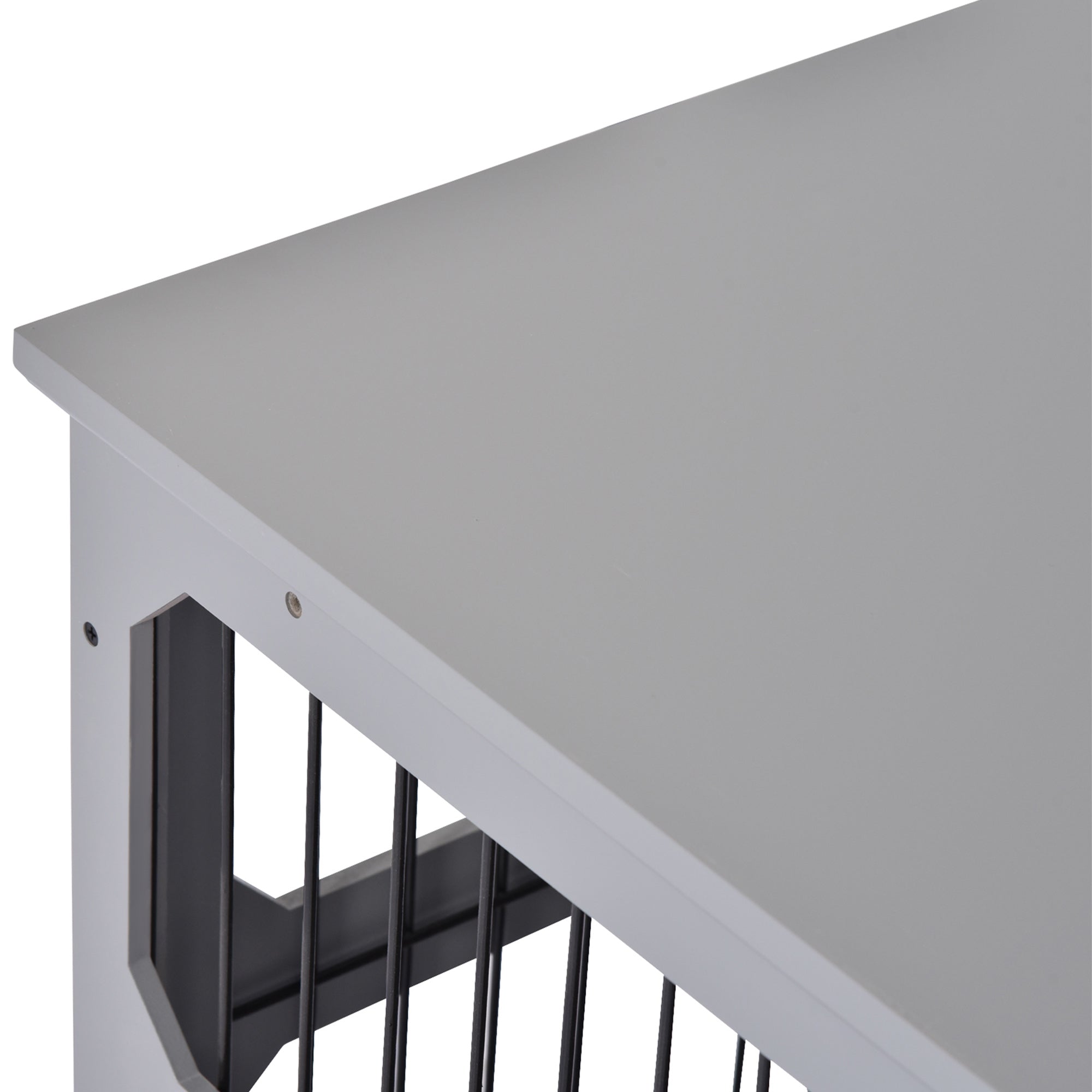PawHut Dog Crate Furniture Decorative Cage Kennel with Strong Construction Materials & a Classic Americana Style, Grey