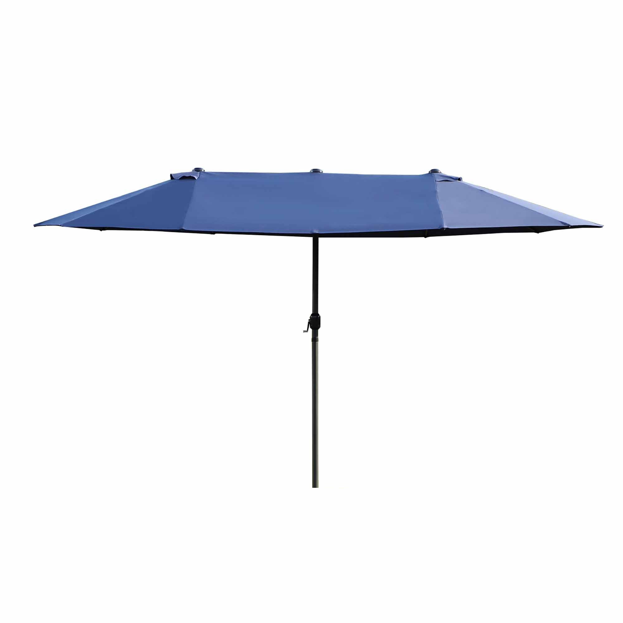 Outsunny 15ft Double-sided Patio Umbrella with Twin Canopy, Extra Large Outdoor Parasol with Crank for Pool, Deck, Market, Blue