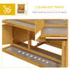 PawHut Rabbit Hutch, Wooden 2 Tier Bunny Guinea Pig Cage with Openable Top, Slide-out Tray, Ramp, Asphalt Roof, for 2 Rabbits Outdoor Backyard Use, Yellow