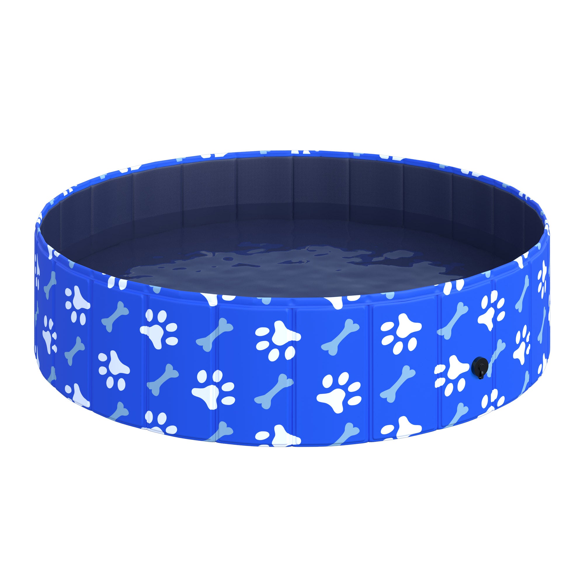 PawHut Foldable Dog Paddling Pool Pet Cat Swimming Pool Indoor/Outdoor Collapsible Bathing Tub Shower Tub Puppy Φ120 × 30H cm L Sized