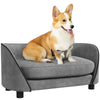 PawHut Dog Sofa Pet Couch Dog Bed with Soft Cushion, Removable Washable Cover, Velvet Touch, for Small to Medium Sized Dogs, Grey