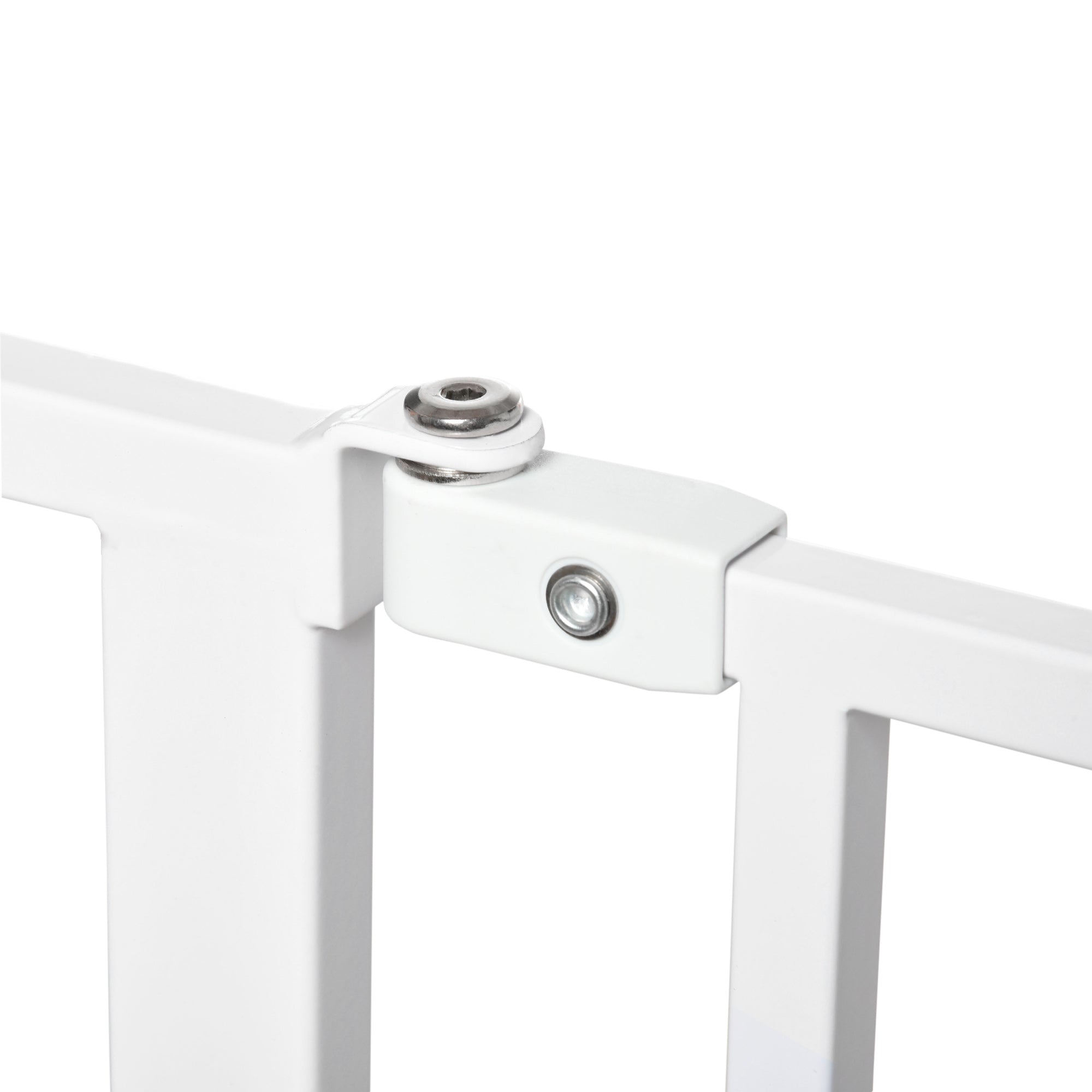 PawHut Dog Gate Wide Stair Gate w/ Door Pressure Fit Pets Barrier for Doorway, Hallway, 76H x 75-95W cm - White