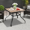 Outsunny 36" x 36" x 28" Square Patio Dining Table with Umbrella Hole, Outdoor Bistro Table with Easy to Clean Top & Rustproof Steel Frame, Outdoor Dining Table for Garden, Balcony